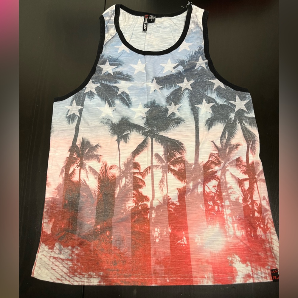 Ron Jon Tank Top, Large, Red and Blue